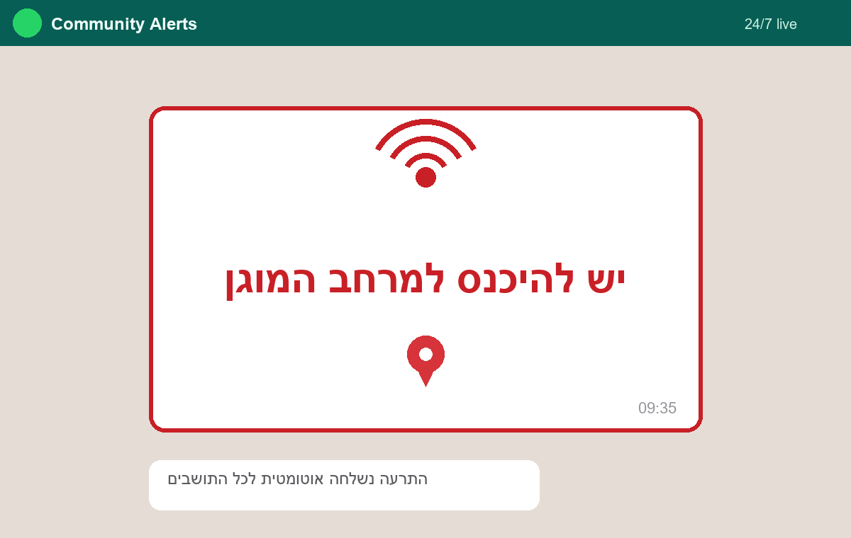 Real-time community alert pushed to WhatsApp